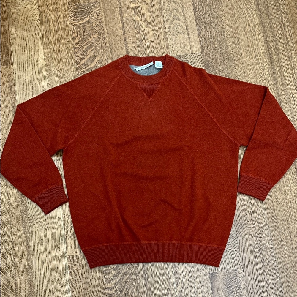 Autumn Cashmere Burgundy Brick Red Crewneck Sweater Men’s Large